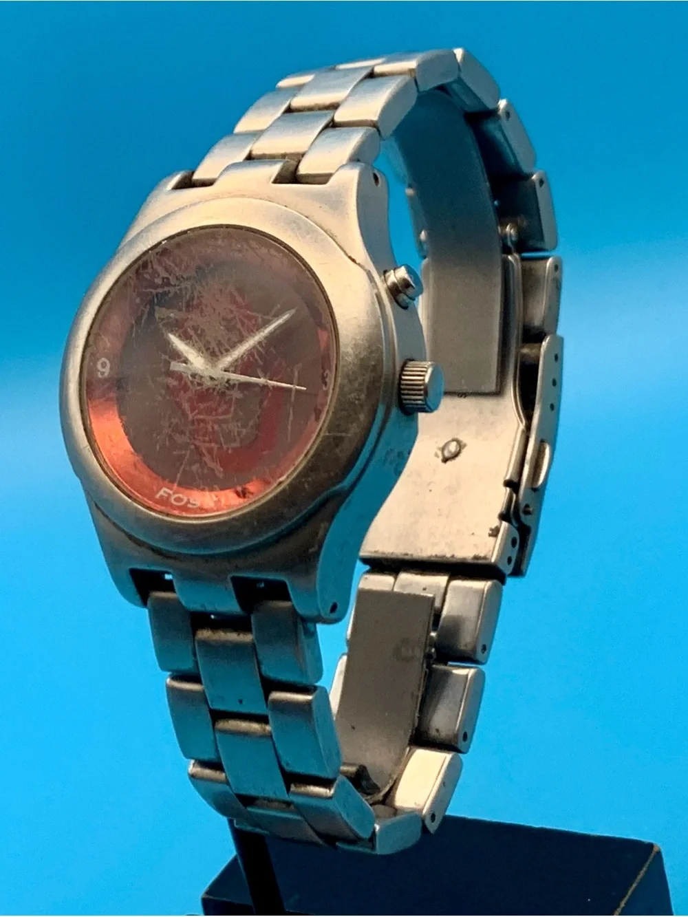 FOSSIL KALEIDO LI2092 University Of Oklahoma Men’s Vtg Wristwatch Works New Batt